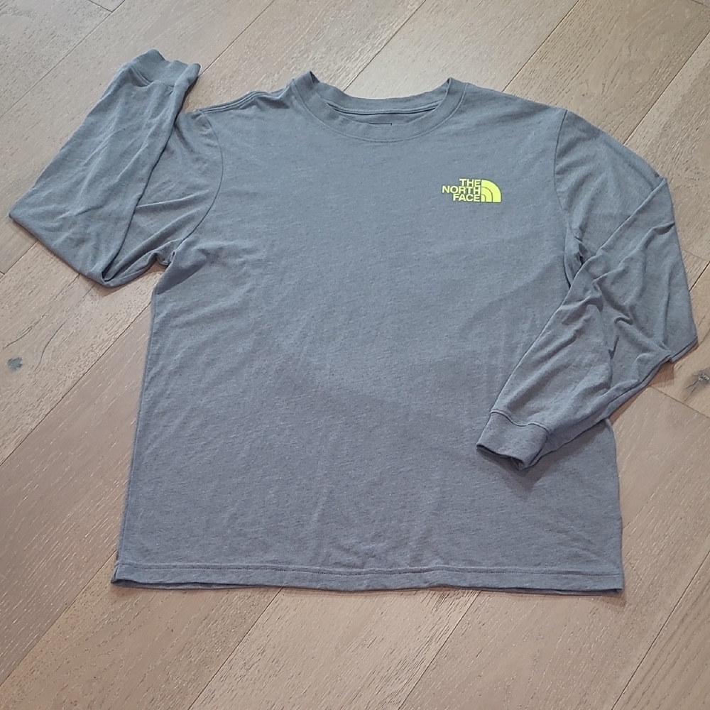 EUC The North Face Long Sleeve Shirt Men's sz XL Grey Graphic Print Crewneck Tee